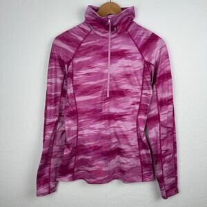 Under Armour Women's 1/4 Zip Pullover Pink Camo Size‎ Medium ColdGear Small Run